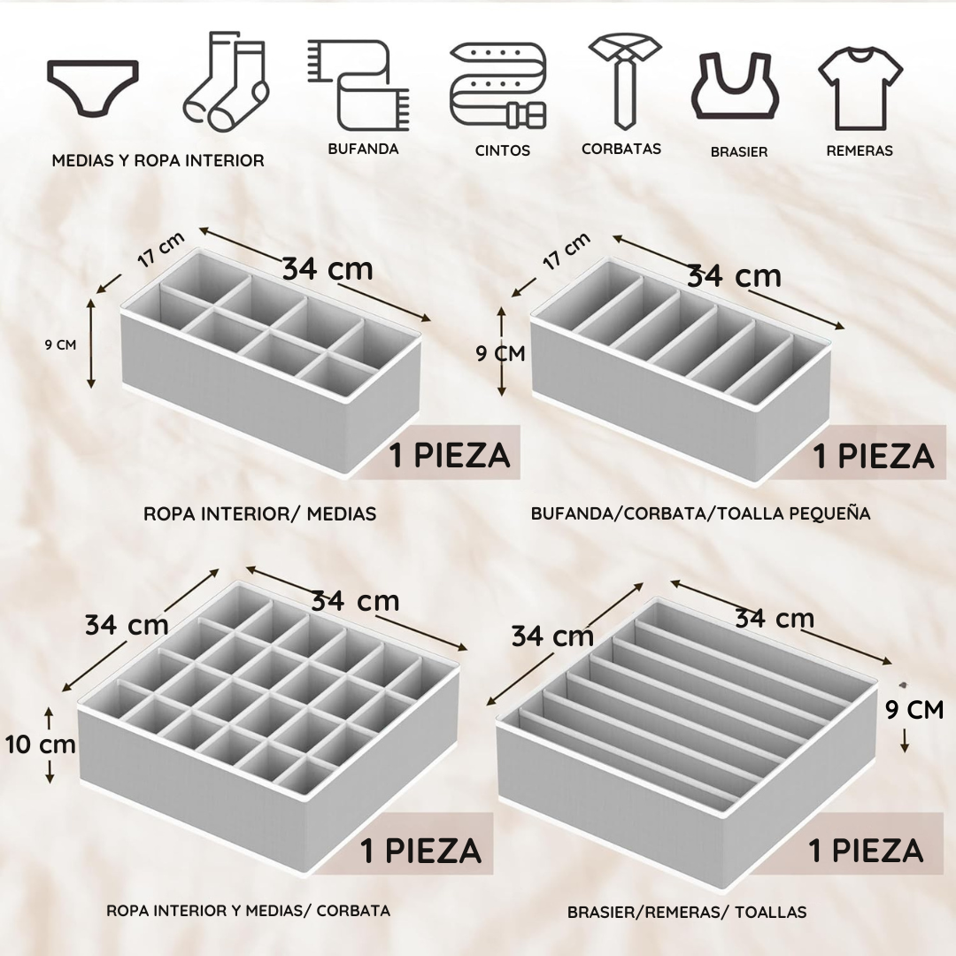 Organizador de ropa interior y medias 4 en 1  - LuxeOrder®