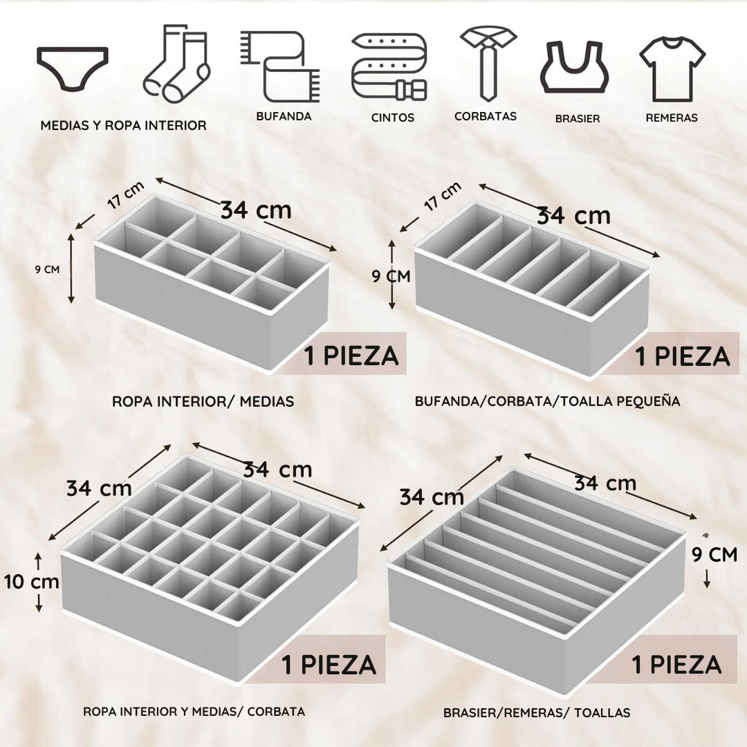 Organizador de ropa interior y medias 4 en 1 - LuxeOrder® - DIgitalben